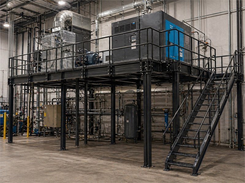 Equipment-support platform — HVAC support, 24-ft clear below